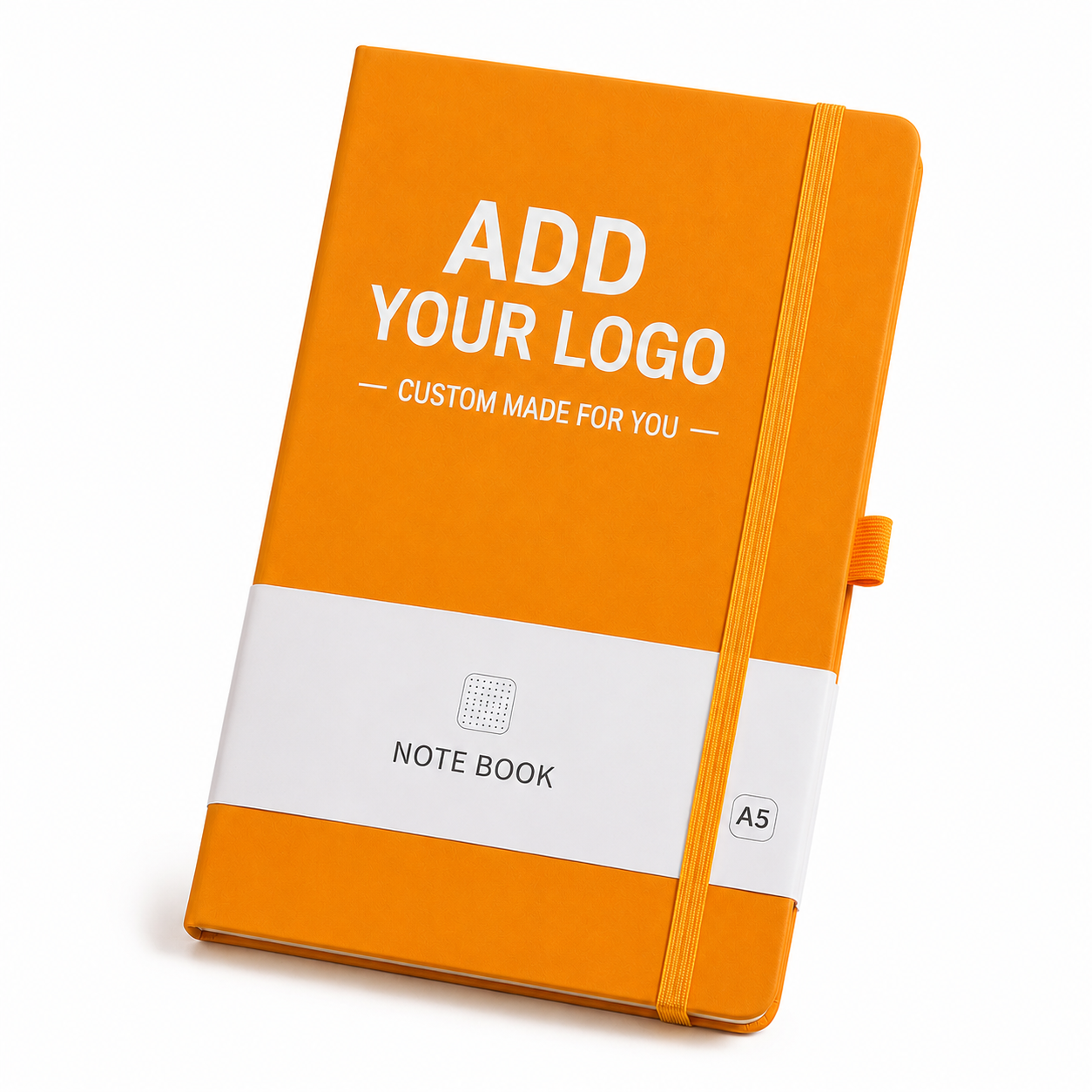 Custom Logo A5 PU Leather Notebook – Personalized Journal with Elastic Closure