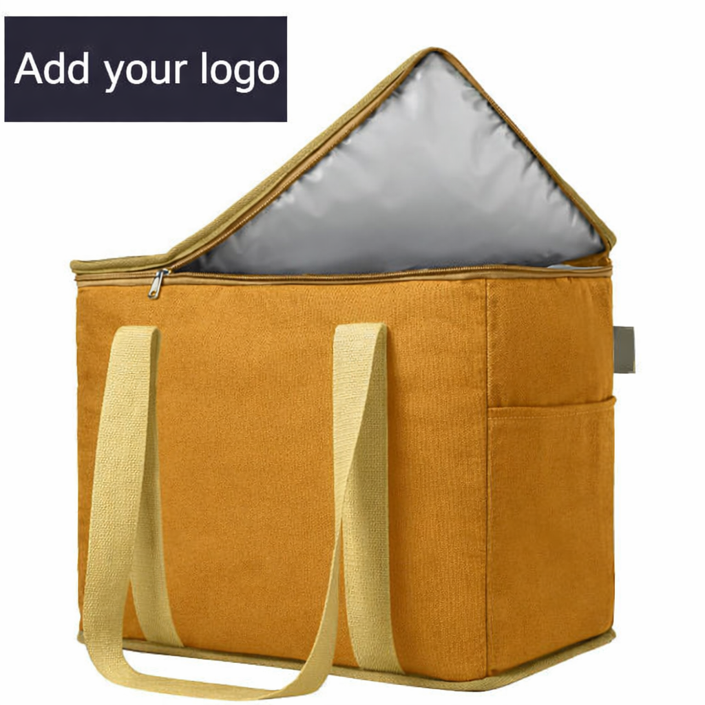 Bolsa nevera isotérmica grande con logotipo personalizado – Plegable para pícnic, almuerzo y entrega de alimentos