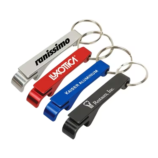 Multifunctional Aluminum Alloy Beer Keychain Bottle Opener Printing Custom logo for Gifts