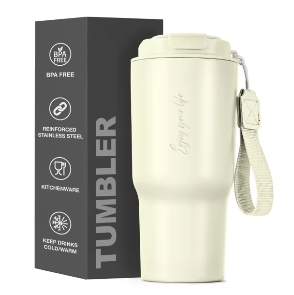 New Custom logo Printed 20z Double Wall Insulated Tumbler Stainless Steel Cup for Drinks with Lid and Straw