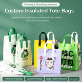 Custom Insulated Takeaway Bags with Aluminum Foil Lining – Non-Woven Food Delivery Bags for Restaurant & Beverage Packaging
