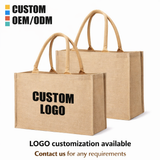 Bolsa de yute de arpillera con logotipo personalizado para mujer, gran oferta, libre movimiento, portabilidad, el modelo más nuevo para compras.
