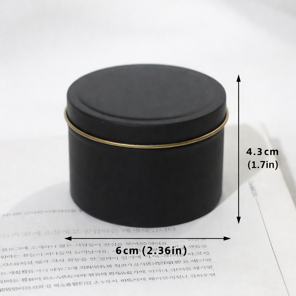 Contenedor de lata para velas personalizado - Tarro de vela aromática y lata de almacenamiento (6 cm × 4.3 cm / 2.36 in × 1.7 in)
