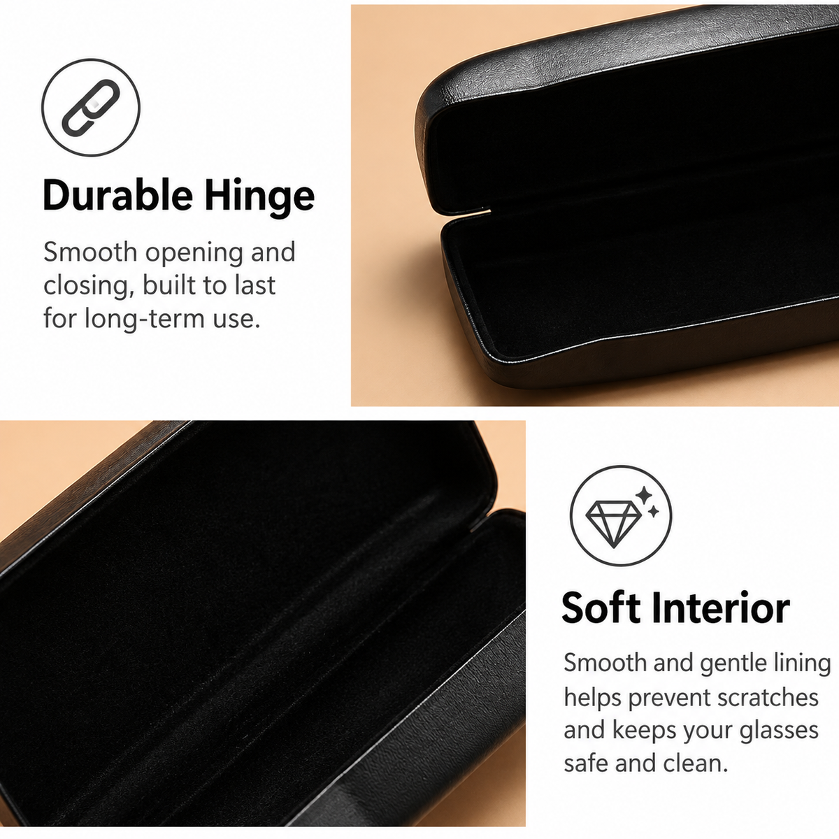 Custom Logo Eyeglass Case – Hard Shell Protective Glasses Case with Soft Interior