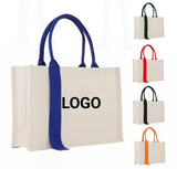 Bolsa de lona estructurada premium: bolsa reutilizable con embalaje boutique e impresión personalizada.