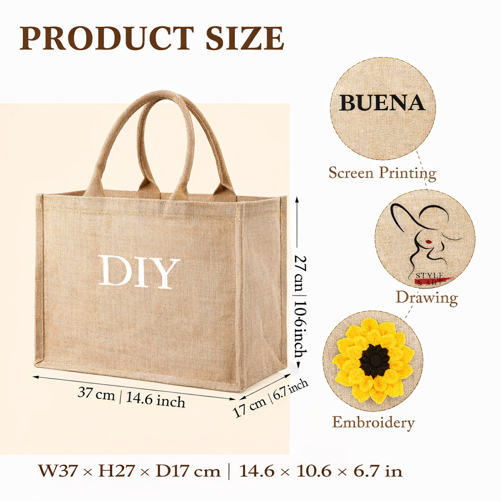 Bolsa de yute de arpillera con logotipo personalizado para mujer, gran oferta, libre movimiento, portabilidad, el modelo más nuevo para compras.