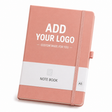 Custom Logo A5 PU Leather Notebook – Personalized Journal with Elastic Closure