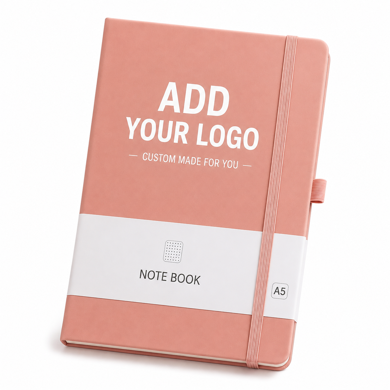 Custom Logo A5 PU Leather Notebook – Personalized Journal with Elastic Closure