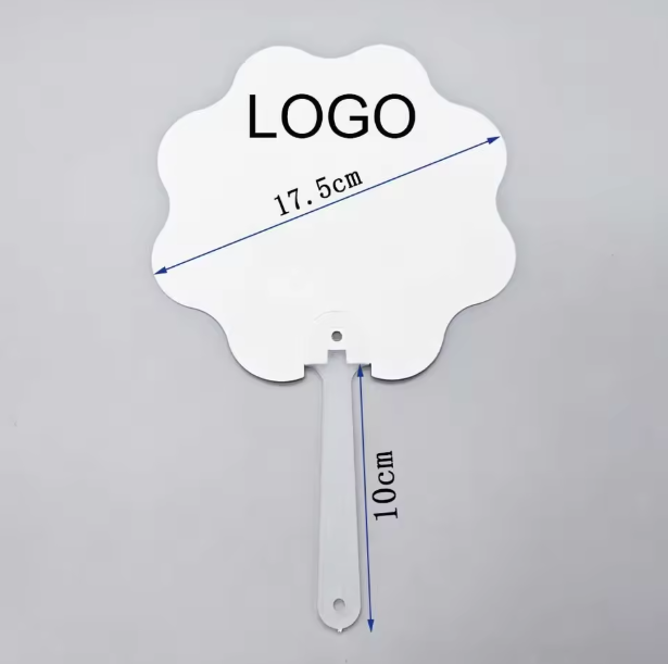 Custom  Portable Double Sided Hand Fans Blank Sublimation Plastic Die-Cut Shape Hand Fan