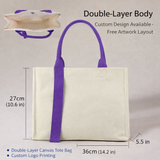 Bolsa de lona estructurada premium: bolsa reutilizable con embalaje boutique e impresión personalizada.