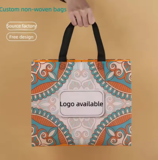 Custom Logo Digital Printing Non-Woven Tote Bag Reusable Non Woven Shopping Bags