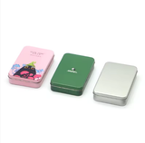 Custom Logo Printed Small Rectangular Tin Boxes Gold Silver Black Red Color Metal Tin Cans for Mint Candy Jewelry