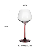 Copas de vino tinto de cristal de lujo hechas a mano con logotipo personalizado, estilo americano, color del tallo personalizable e irrompibles.
