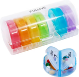 Custom Logo Round Plastic Pill Box 7 Days Multi-Color Medicine Storage Box