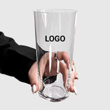 Vaso de agua de vidrio con impresión de serigrafía de logotipo personalizado, vaso alto para trago largo, vaso alto para trago largo