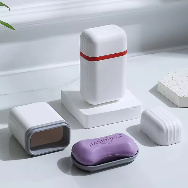 Custom Logo Portable Soap Dishes Sealed Storage Box Waterproof Travel Home Bathroom Soap Box Outdoor Storage Box Soap Box Organizer Tray
