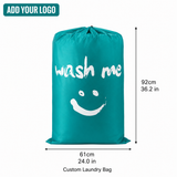 Custom Logo Laundry Bag – Promote Your Laundry Business with a Durable Large Capacity Drawstring Laundry Sack
