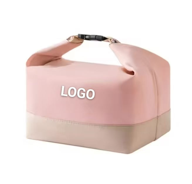 Bolsa de almuerzo cruzada de moda con logotipo personalizado y cierre de velcro, Oxford, impermeable, para viajes al aire libre, picnic, bolsa térmica de mano aislante.