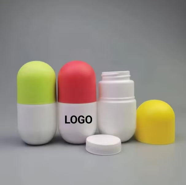 Custom Logo High Quality Plastic PP Capsule Shaped Bottle Portable Travel Size Container Bottle