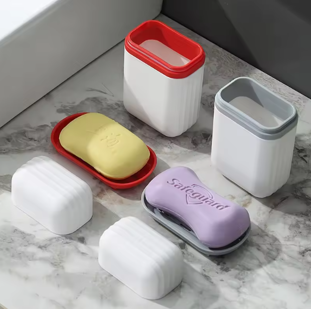 Custom Logo Portable Soap Dishes Sealed Storage Box Waterproof Travel Home Bathroom Soap Box Outdoor Storage Box Soap Box Organizer Tray