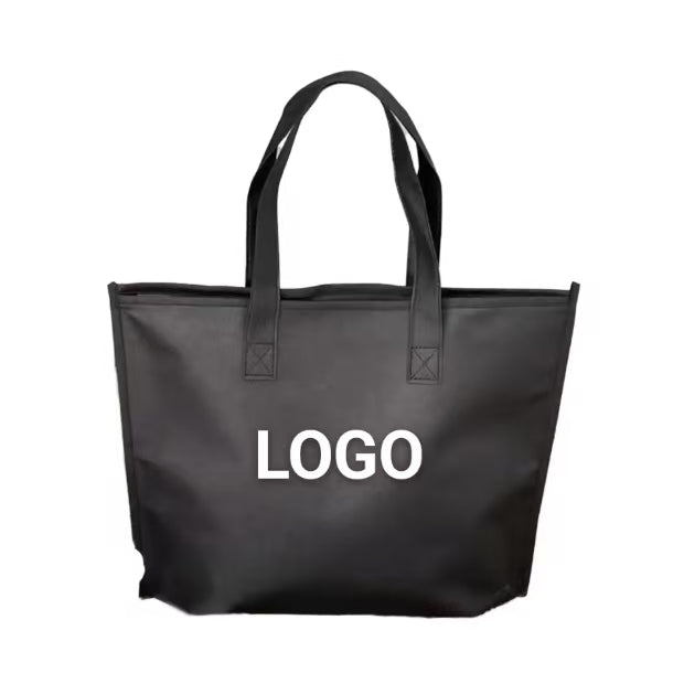 Bolsa de tela no tejida personalizada con cremallera y logotipo personalizado para tiendas de ropa, alimentos, uso industrial, impresión para embalaje de regalos.