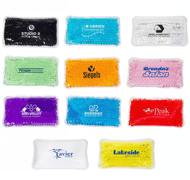 Customized Logo Rectangle Reusable Gel Beads Aqua Pearls Hot & Cold Therapy Pack Hot & Cold Packs with Hot & Cold Therapy Pack