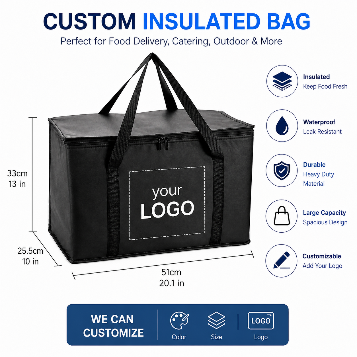 Bolsa isotérmica con logo personalizado