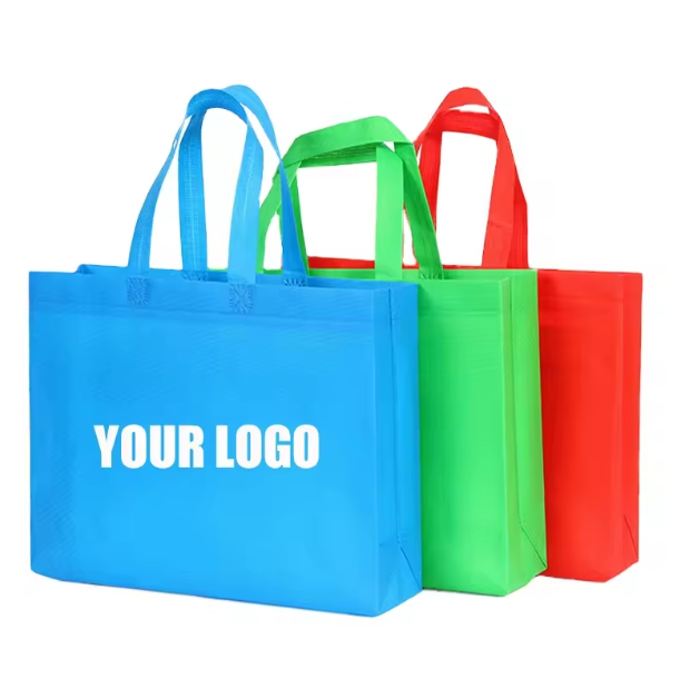 Bolsas reutilizables de tela no tejida personalizadas para compras económicas al por mayor con impresión de logotipo 