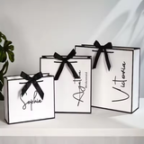 Wholesale White Reusable Shopping Bag Customized Logo Luxury Christmas Packaging Gift Bags With Handle Paper Bags