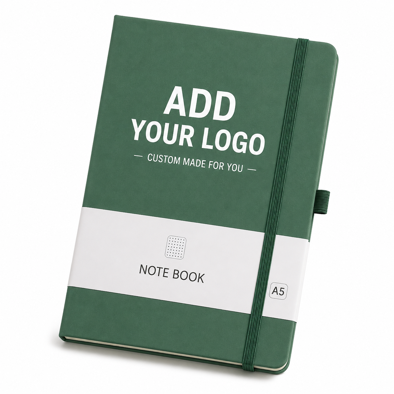 Custom Logo A5 PU Leather Notebook – Personalized Journal with Elastic Closure