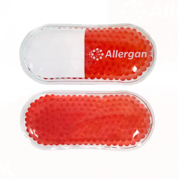 Custom Logo Capsule Gel Ice Pack for Hot Cold Therapy, Reusable Cooling Bead Pack Promotional Gift