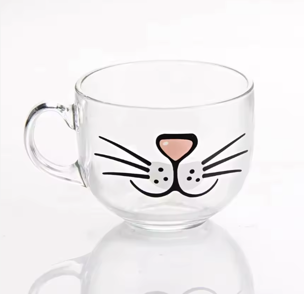 Taza de café transparente con logotipo personalizado, gran oferta, "Buenos días", vaso de leche, taza de té, taza de cereales