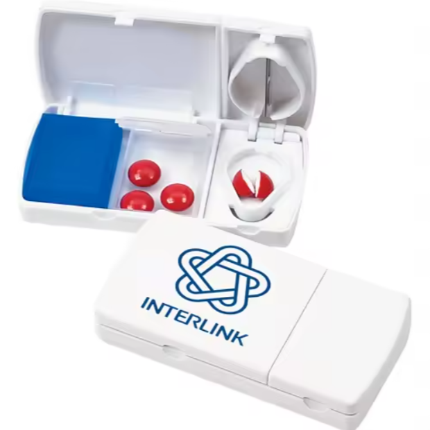 Home Travel Custom Logo Medicine Box Pocket Case Portable Plastic Pill Storage Box With Cutter