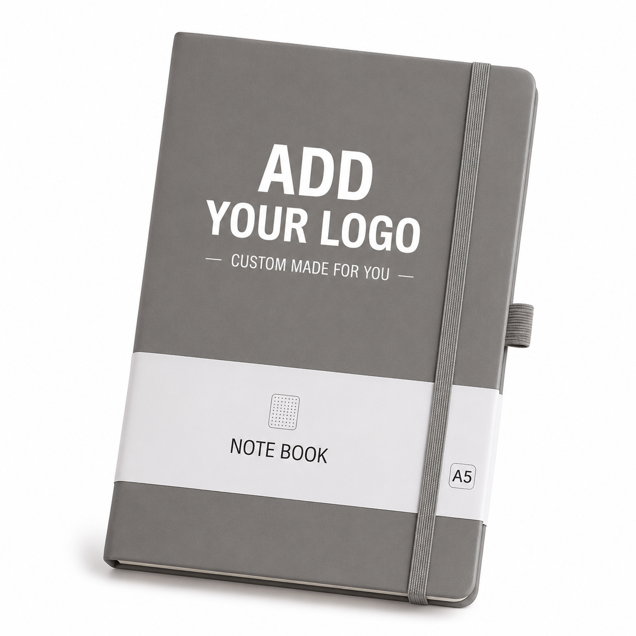 Custom Logo A5 PU Leather Notebook – Personalized Journal with Elastic Closure