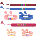 Custom Word Friendship Braided Fabric Bracelet Customized Logo Embroidered Braided Bracelet
