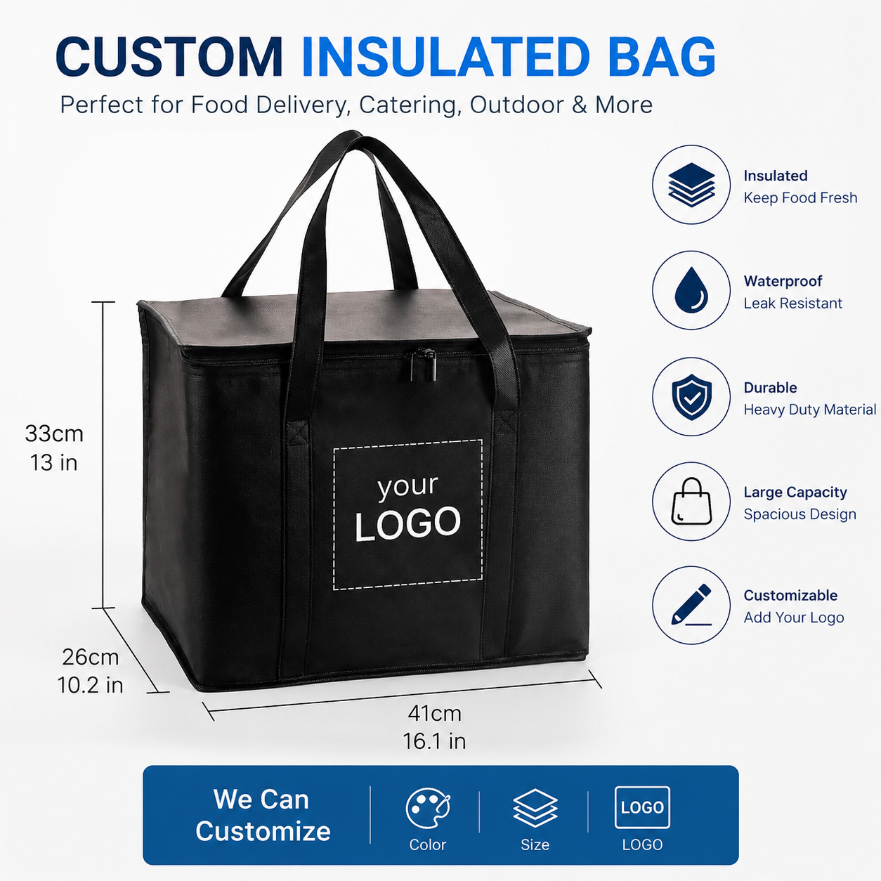 Bolsa isotérmica con logo personalizado